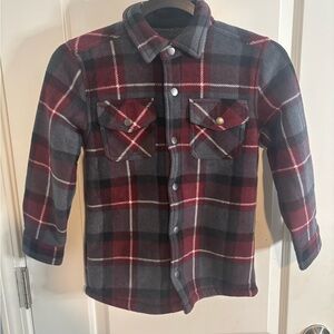 Freedom foundry Kids Plaid fleece shacket jacket size xs EUC